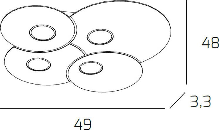 Plafoniera-Moderna-Cloud-Metallo-Grigio-4-Luci-Gx53