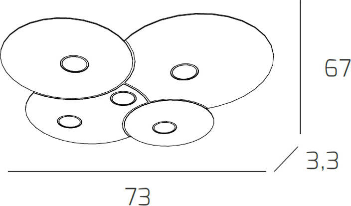 Plafoniera-Moderna-Cloud-Metallo-Sabbia-5-Luci-Gx53