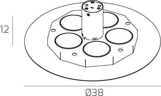 Plafoniera-Moderna-Disk-Metallo-Bianco-5-Luci-Gx53