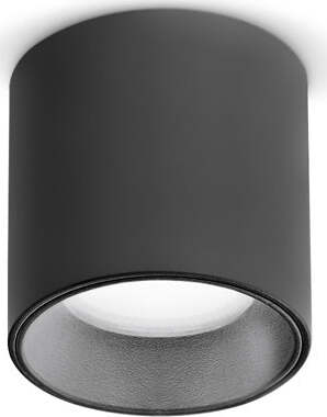 Plafoniera-Moderna-Dot-Metallo-Nero-Led-5W-3000K-Luce-Calda
