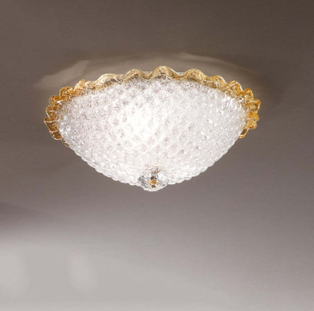 Plafoniera-moderna-DUE-P-HIVE-2698-PLP-E27-LED-vetro-graniglia-lampada-soffitto