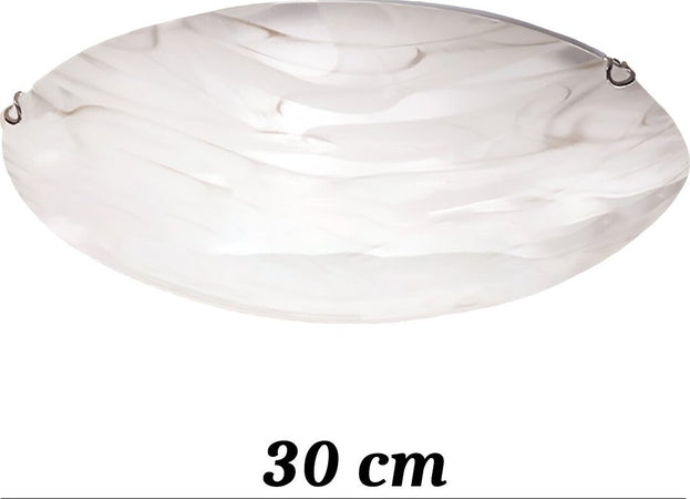 Plafoniera-moderna-DUE-P-STORM-2703-PLP-E27-LED-lampada-soffitto-parete-vetro-effetto-marmo