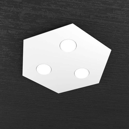 Plafoniera-Moderna-Esagonale-Hexagon-Metallo-Bianco-3-Luci-Led-12X3W