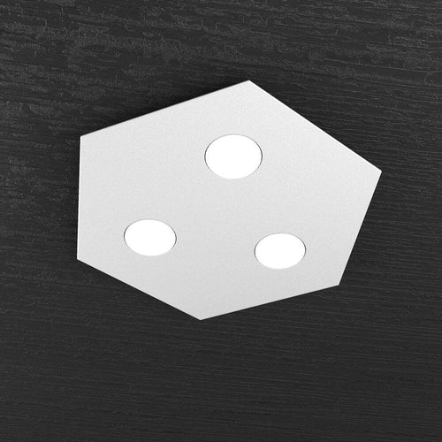 Plafoniera-Moderna-Esagonale-Hexagon-Metallo-Grigio-3-Luci-Led-12X3W