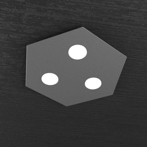 Plafoniera-Moderna-Esagonale-Hexagon-Metallo-Grigio-Antracite-3-Luci-Led-12X3W