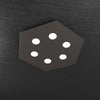 Plafoniera-Moderna-Esagonale-Hexagon-Metallo-Marrone-6-Luci-Led-12X6W