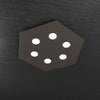 Plafoniera-Moderna-Esagonale-Hexagon-Metallo-Marrone-6-Luci-Led-12X6W