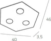 Plafoniera-Moderna-Esagonale-Hexagon-Metallo-Sabbia-3-Luci-Led-12X3W