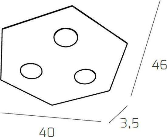 Plafoniera-Moderna-Esagonale-Hexagon-Metallo-Sabbia-3-Luci-Led-12X3W