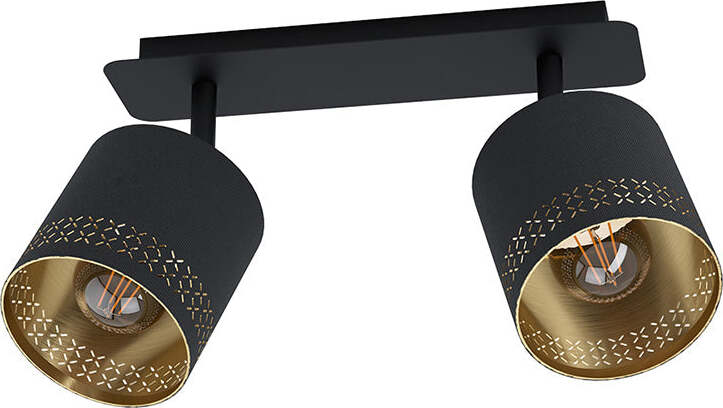 Plafoniera-Moderna-Esteperra-2-Luci-Acciaio-Nero