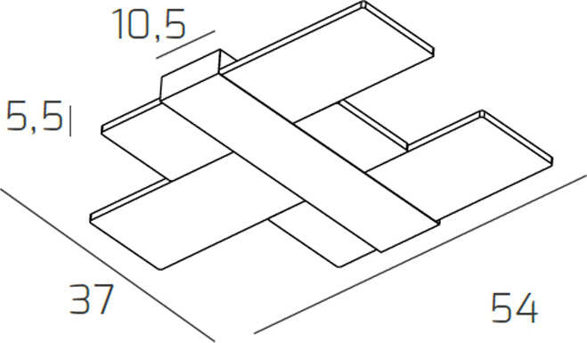 Plafoniera-Moderna-Flight-Metallo-Grigio-Diffusore-Acrilcico-Sat.-Bianco-Led-30W
