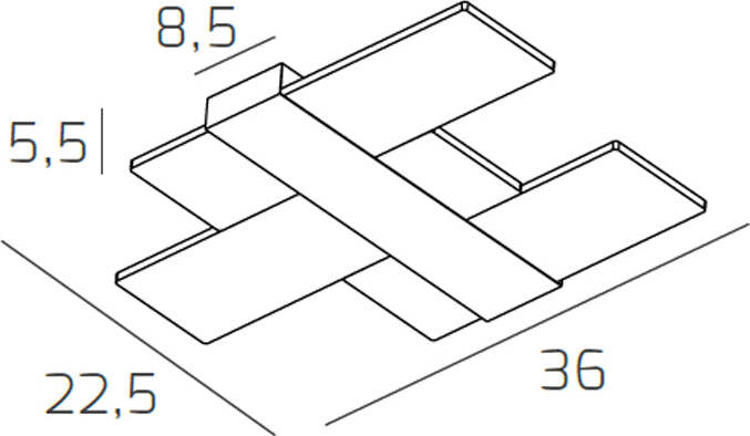 Plafoniera-Moderna-Flight-Metallo-Oro-Diffusore-Acrilcico-Sat.-Bianco-Led-16W