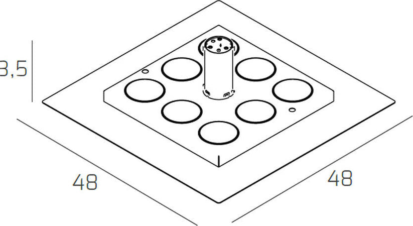Plafoniera-Moderna-Floppy-Metallo-Bianco-8-Luci-Gx53
