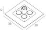 Plafoniera-Moderna-Floppy-Metallo-Sabbia-4-Luci-Gx53