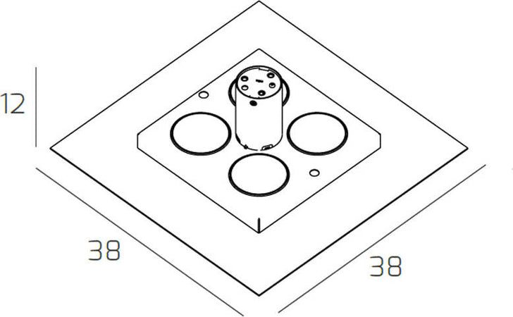 Plafoniera-Moderna-Floppy-Metallo-Sabbia-4-Luci-Gx53