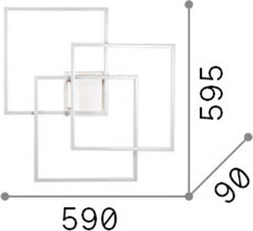 Plafoniera-Moderna-Frame-Metallo-Bianco-Led-35W-3000K-Luce-Calda