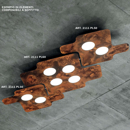 Plafoniera-moderna-Fratelli-Braga-PUZZLE-2111-PL50-LED-metallo-lampada-soffitto-parete