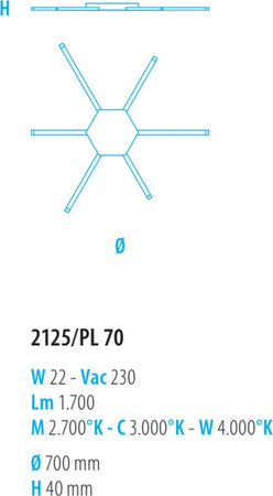 Plafoniera-moderna-Fratelli-Braga-RAY-2125-PL70-LED-metacrilato-metallo-lampada-soffitto-parete