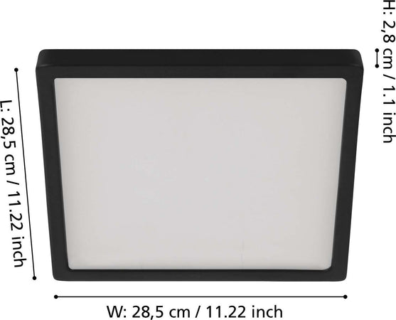 Plafoniera-Moderna-Fueva-5-In-Acciaio-Nero-Led-Integrato-20,5W-3000K-Ip20