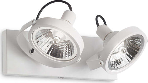 Plafoniera-Moderna-Glim-Metallo-Bianco-2X10W-Gu10-3000K-Luce-Calda