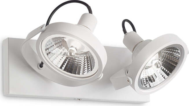 Plafoniera-Moderna-Glim-Metallo-Bianco-2X10W-Gu10-3000K-Luce-Calda