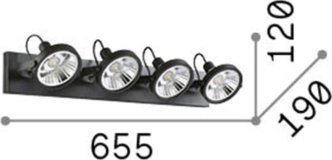 Plafoniera-Moderna-Glim-Metallo-Bianco-4X10W-Gu10-3000K-Luce-Calda