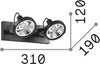 Plafoniera-Moderna-Glim-Metallo-Nero-2X10W-Gu10-3000K-Luce-Calda