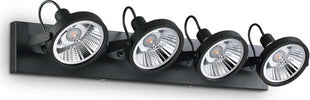 Plafoniera-Moderna-Glim-Metallo-Nero-4X10W-Gu10-3000K-Luce-Calda