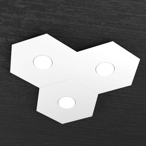 Plafoniera-Moderna-Hexagon-Metallo-Bianco-3-Luci-Led-12X3W