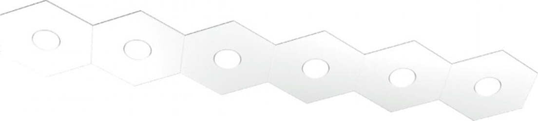 Plafoniera-Moderna-Hexagon-Metallo-Bianco-6-Luci-Led-12X6W