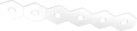 Plafoniera-Moderna-Hexagon-Metallo-Bianco-6-Luci-Led-12X6W