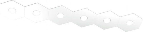 Plafoniera-Moderna-Hexagon-Metallo-Bianco-6-Luci-Led-12X6W