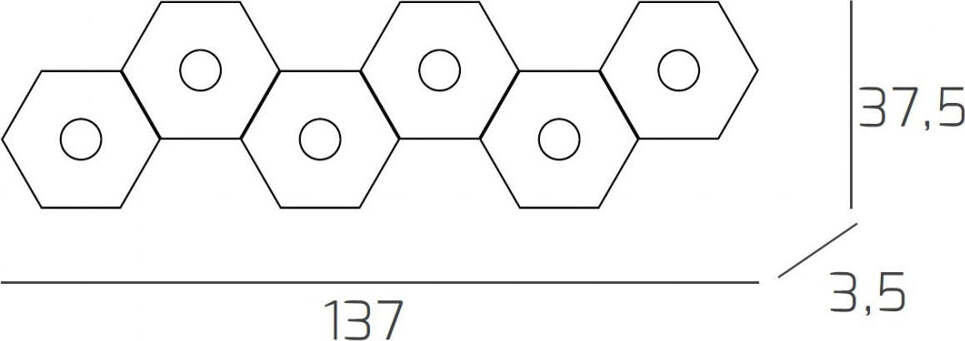 Plafoniera-Moderna-Hexagon-Metallo-Bianco-6-Luci-Led-12X6W