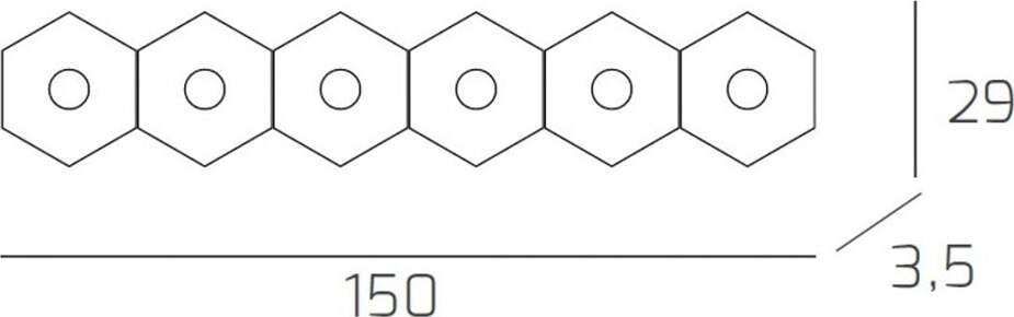 Plafoniera-Moderna-Hexagon-Metallo-Bianco-6-Luci-Led-12X6W