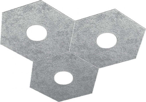 Plafoniera-Moderna-Hexagon-Metallo-Foglia-Argento-3-Luci-Led-12X3W