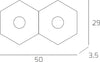 Plafoniera-Moderna-Hexagon-Metallo-Foglia-Oro-2-Luci-Led-12X2W