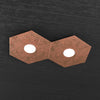 Plafoniera-Moderna-Hexagon-Metallo-Foglia-Rame-2-Luci-Led-12X2W