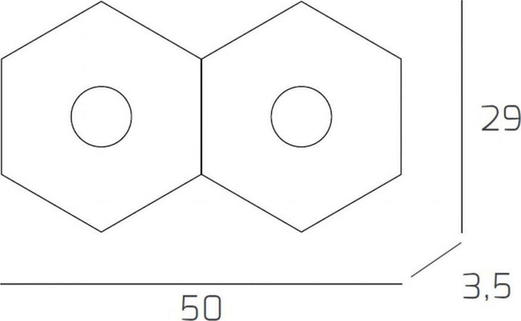 Plafoniera-Moderna-Hexagon-Metallo-Foglia-Rame-2-Luci-Led-12X2W