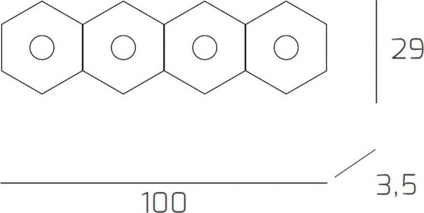Plafoniera-Moderna-Hexagon-Metallo-Foglia-Rame-4-Luci-Led-12X4W