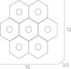 Plafoniera-Moderna-Hexagon-Metallo-Foglia-Rame-7-Luci-Led-12X7W