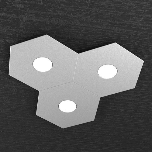 Plafoniera-Moderna-Hexagon-Metallo-Grigio-3-Luci-Led-12X3W