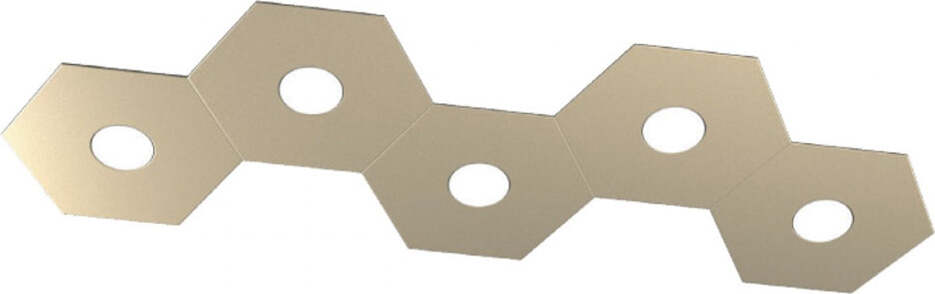 Plafoniera-Moderna-Hexagon-Metallo-Sabbia-5-Luci-Led-12X5W