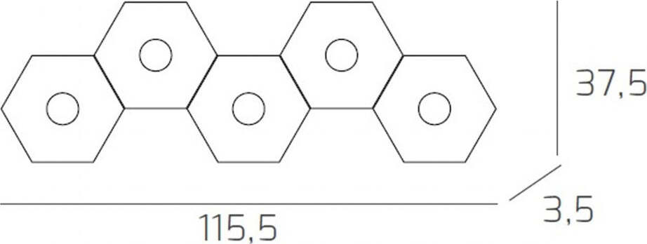 Plafoniera-Moderna-Hexagon-Metallo-Sabbia-5-Luci-Led-12X5W