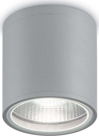Plafoniera-moderna-Ideal-Lux-GUN-PL1-GU10-LED-IP44-alluminio-moderno-esterno-lampada-soffitto-cilindro