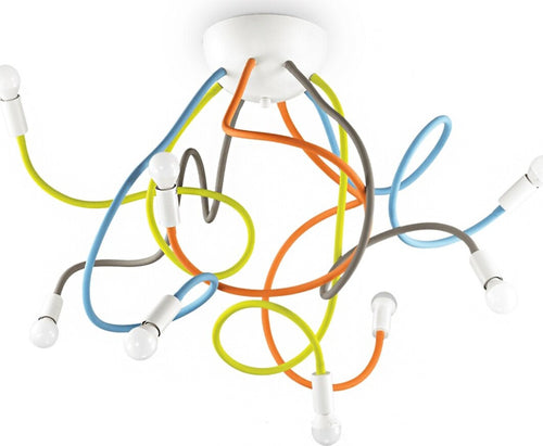 Plafoniera-moderna-Ideal-Lux-MULTIFLEX-159010-E14-LED-metallo-gomma-flessibile-lampada-soffitto