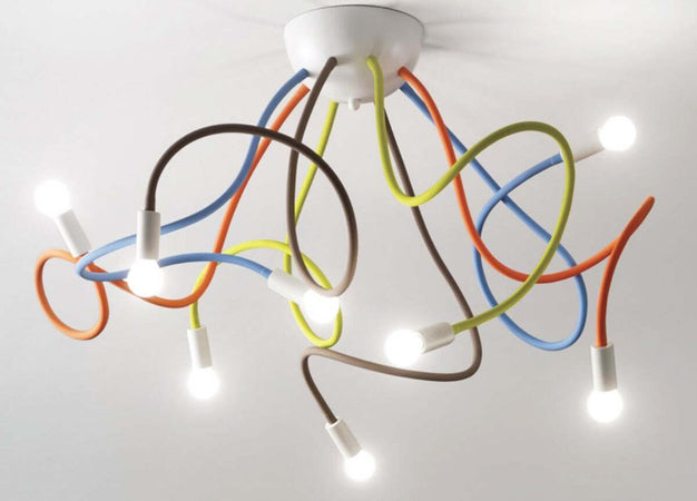 Plafoniera-moderna-Ideal-Lux-MULTIFLEX-159010-E14-LED-metallo-gomma-flessibile-lampada-soffitto