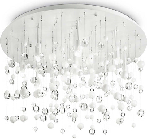 Plafoniera-moderna-Ideal-Lux-NEVE-PL12-G9-LED-022239-101187-lampada-soffitto-metallo-vetro
