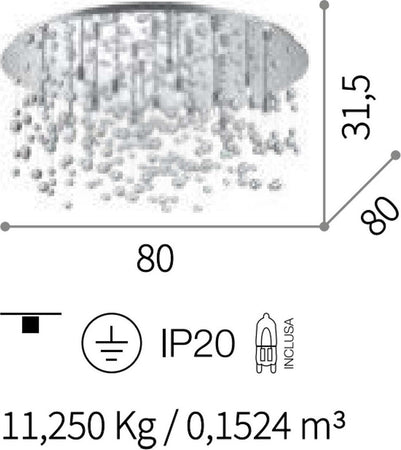 Plafoniera-moderna-Ideal-Lux-NEVE-PL15-G9-LED-030784-101194-lampada-soffitto-metallo-vetro