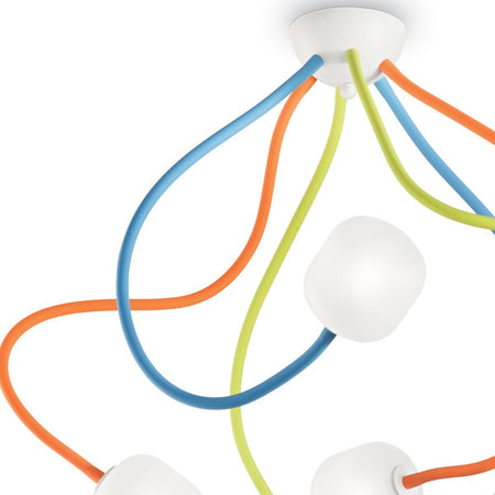 Plafoniera-moderna-Ideal-Lux-OCTOPUS-PL6-174976-G9-LED-metallo-flessibili-lampada-soffitto