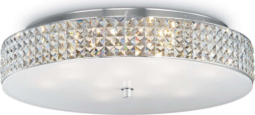 Plafoniera-moderna-Ideal-Lux-ROMA-PL12-087870-G9-LED-vetro-cristallo-lampada-soffitto